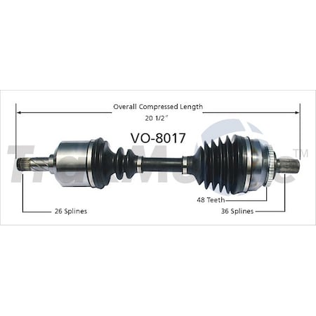 Surtrack Axle Cv Axle Shaft, Vo-8017 VO-8017